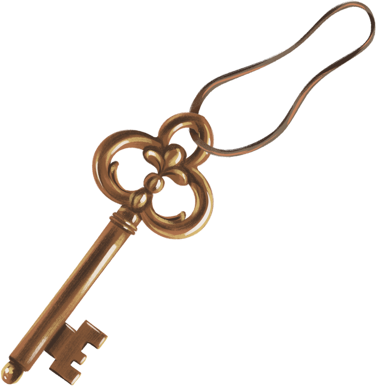 Vintage Key with Strap